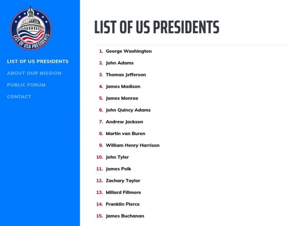 listofusapresidents.com